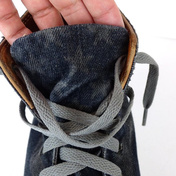 Converse Premium Post Hi Top Sneakers Women 9 Denim Blue Gray Stripes 139906C - Picture 11 of 15